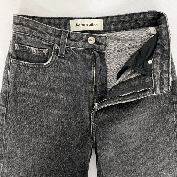 REFORMATION HIGH RISE CIGARETTE IN CHARCOAL GREY CUT LY008 - 25 - Picture 6 of 10